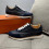 Hermes Dark Bleu Leather Lace Up Sneakers