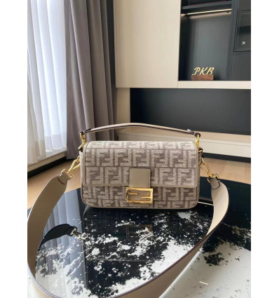 Sac en tissu tapisserie FF gris tourterelle