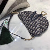 SAC SADDLE Toile jacquard Dior Oblique bleu