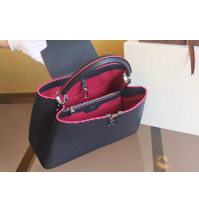 Louis Vuitton Capucines Mini Taurillon Black Leather Bag