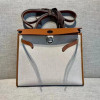 Hermès Kelly Sellier 28 Chai Ecru Toile and Swift Palladium Hardware