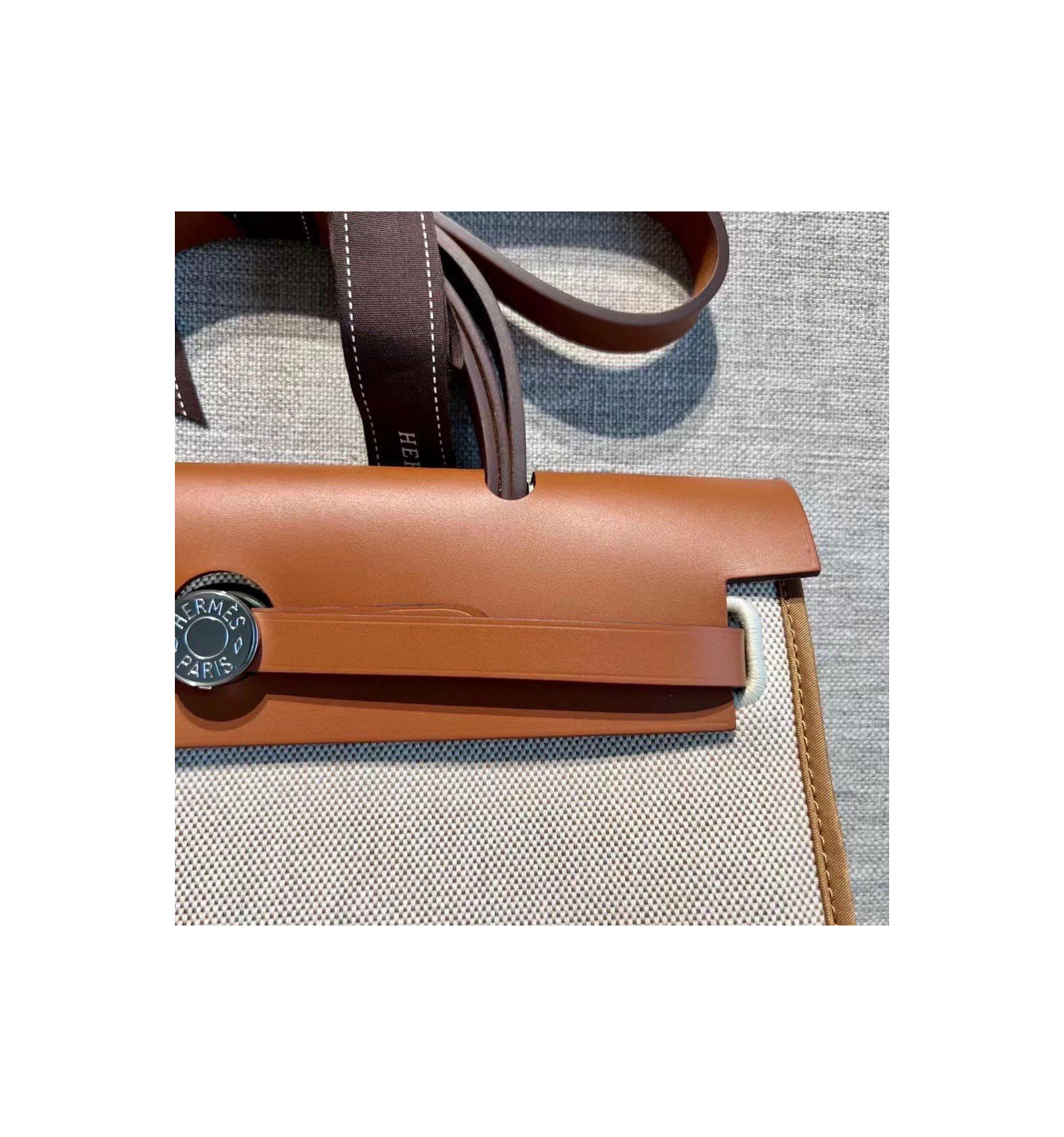 Hermès Kelly Chai Swift Toile Ecru Sellier 28 Palladium Hardware, 2021 (Like New), Brown/Beige Womens Handbag