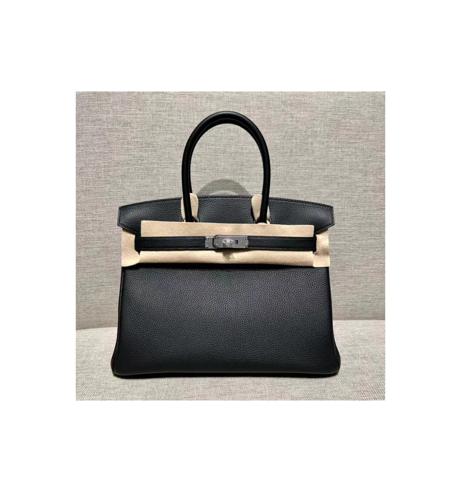 Hermes Birkin bag 25 Black Togo leather Rose gold hardware