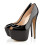 Black Patent Leather Lady Peep 150 Platform Peep Toe Pumps