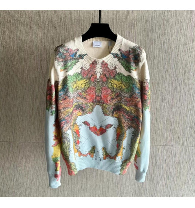 Multi Drawing Crew Neck Sweater