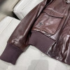 Aviator Flight Bomber Brown Leather Jacket