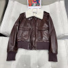 Aviator Flight Bomber Brown Leather Jacket