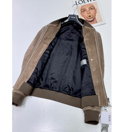 BOMBER JACKET Beige Suede