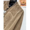 BOMBER JACKET Beige Suede