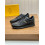 LEATHER CASUAL SNEAKER SHOES IN BLACK