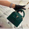 Crocodile leather top handle bag