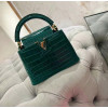 Crocodile leather top handle bag