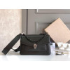 Women black leather bag with a modern design