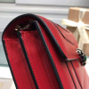 Women Red leather bag with a modern design