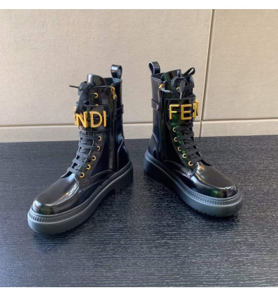 Black leather biker boots