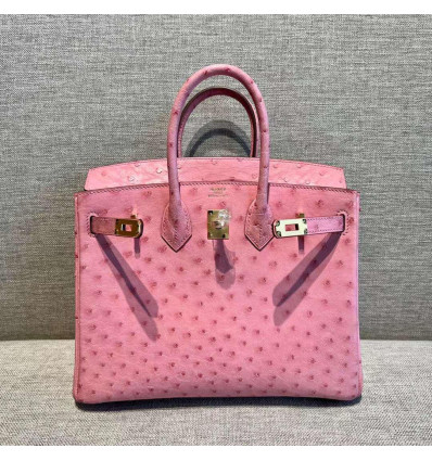 Handmade Pink Handbag Genuine Leather Skin