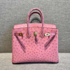 Handmade Pink Handbag Genuine Leather Skin