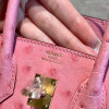 Handmade Pink Handbag Genuine Leather Skin