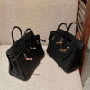 Handmade black Handbag Genuine Leather Skin
