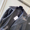 Notched-Lapel Leather Jacket
