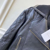 Notched-Lapel Leather Jacket