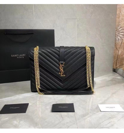 BLACK LEATHER HANDBAG