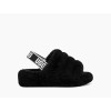 WOMENS BLACK FLUFF YEAH SLIDE SANDAL