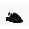 WOMENS BLACK FLUFF YEAH SLIDE SANDAL