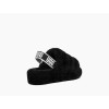 WOMENS BLACK FLUFF YEAH SLIDE SANDAL