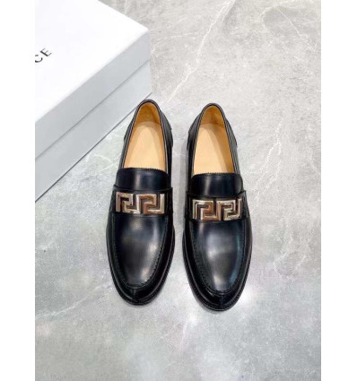 Men's Black Leather Loafers
