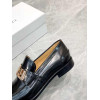 Black patent leather men loafer shoes