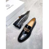 Black patent leather men loafer shoes