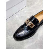 Black patent leather men loafer shoes