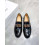 Black patent leather men loafer shoes