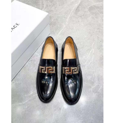 Black patent leather men loafer shoes