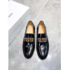 Black patent leather men loafer shoes